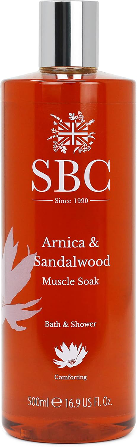 SBC Skincare Arnica & Sandalwood Muscle Soak - 500ml | Soothing Bubble Bath for