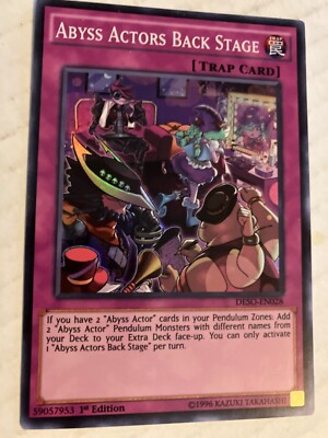Abyss actors back stage trap card 1st edition foil yu-gi-oh gaming card  cscan | eBay