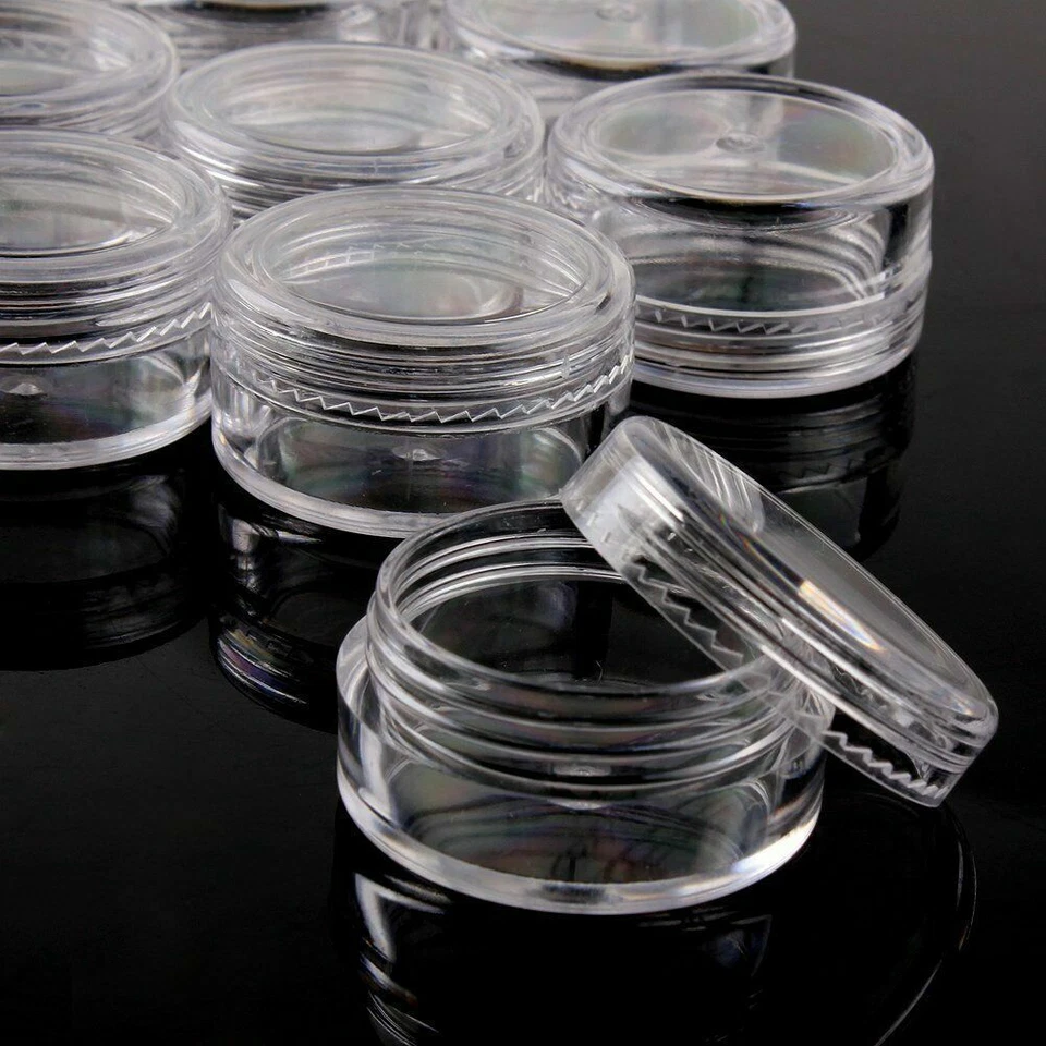 2/3/5/10/15/20g Empty Plastic Clear Cosmetic Jars Makeup Container Sample Pots - image 4 of 4