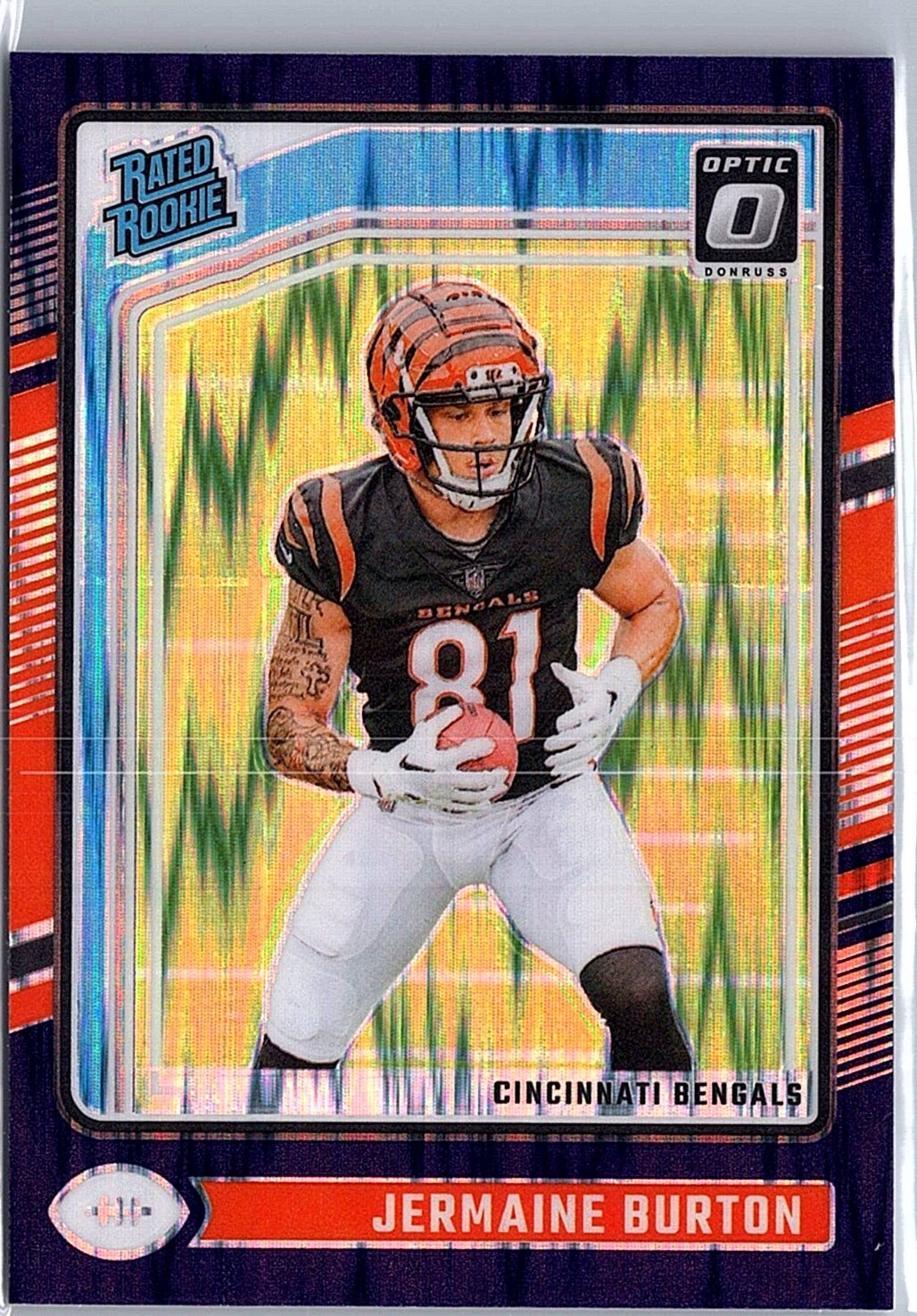 2024 Panini Donruss Optic - Jermaine Burton #251 Purple Shock Prizm (RC)