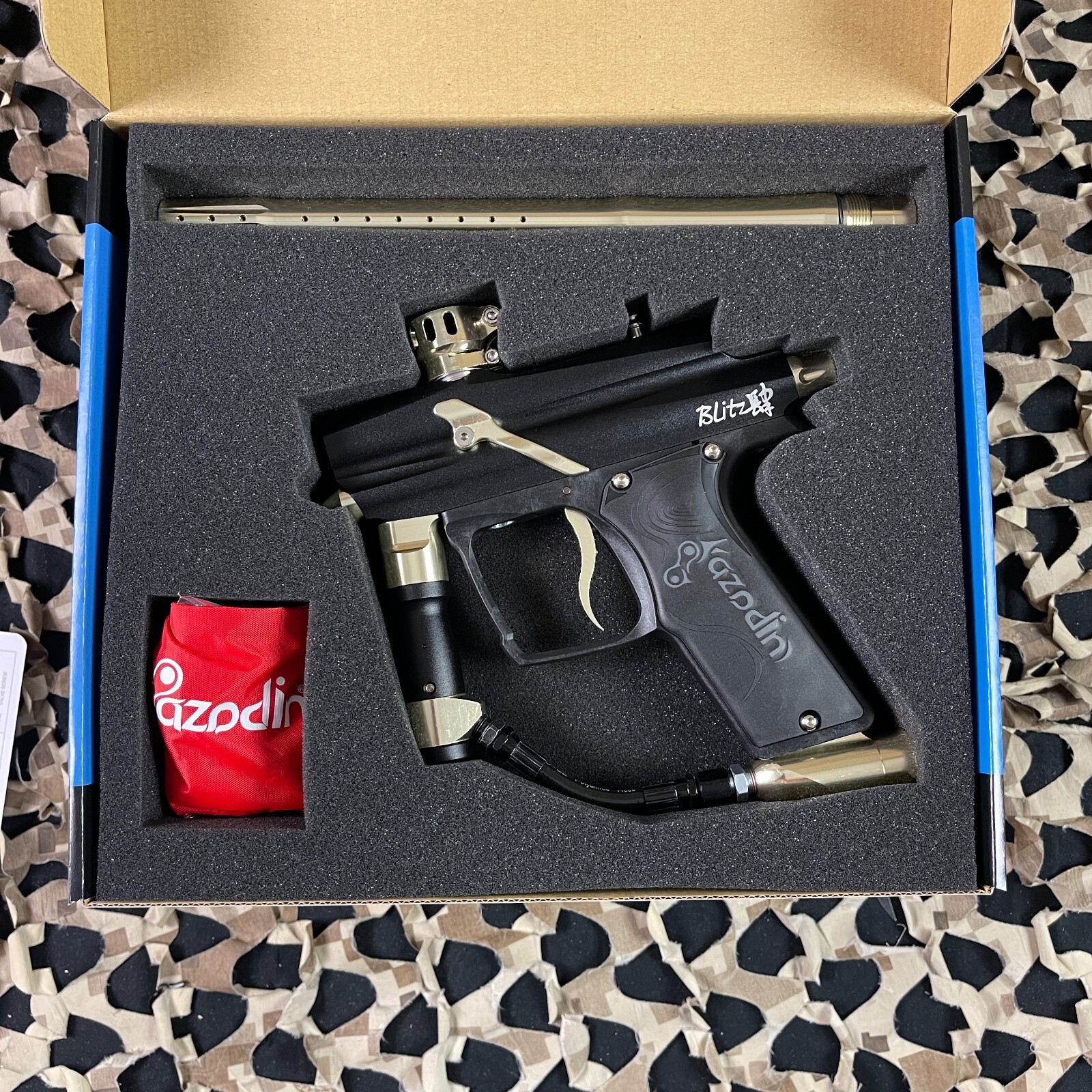 NEW Azodin Blitz 4 Paintball Gun Dust Black/Polished Gold eBay
