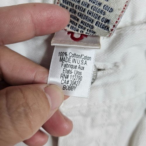 True Religion White Bobby Straight Leg Y2K Men's Jeans Size 34 Made in USA - Picture 8 of 14