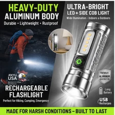 Super Bright LED Mini Flashlight Side Light Strong Magnetic Flashlight Torch US
