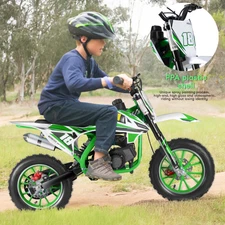 49cc 2-Stroke Kids Gas Power Motocross with Shock Absorption Springs (25MPH) 