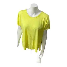 Feel the Piece By Terre Jacobs Women's Yellow Green Short Sleeve T Shirt Tops S