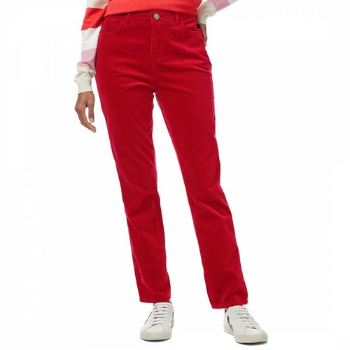 Ex Mu0026S Womens Red Soft Stretch Corduroy Trousers Size 6 - 18 | eBay