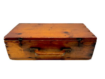 Antique Wood Traveling Case w/ Handle, Nice Cond., 20.5”(L) x 10