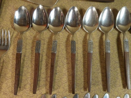 Service of 10 MCM Ecko Eterna LaGoya Canoe Muffin Stainless 61 pc Flatware Japan - Picture 6 of 10