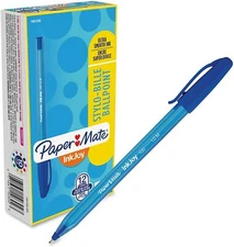 InkJoy 100ST Ballpoint Pens, Medium Point, Blue, Box of 12 (1951256)