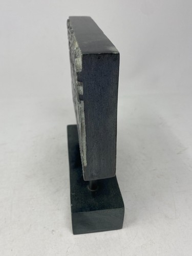 Elefanti bassorilievo intagliati a mano in pietra ollare - opera d'arte decorativa 6" x 7" - Foto 6 di 19