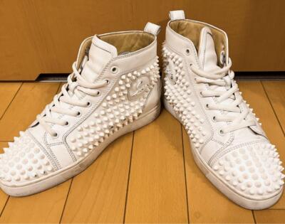 Christian Louboutin High-Top Sneakers White Spiked Studs EU 40 US