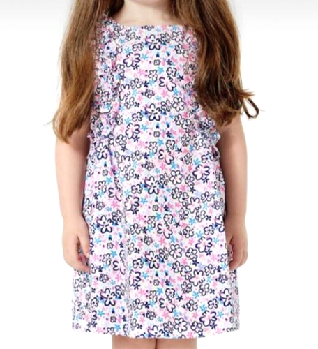 LILLY PULITZER Amia Floral Sleeveless Shift Dress Girls Size 12 Pink Blue 006535 - Picture 2 of 4