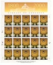 2000 33 cent Library of Congress full Sheet of 20, Scott #3390, Mint NH 2000 33 cent Library of Congress full Sheet of 20, Scott #3390, Mint NH