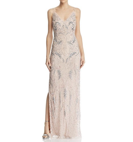 Aidan Mattox Womens Pink Beaded Formal 