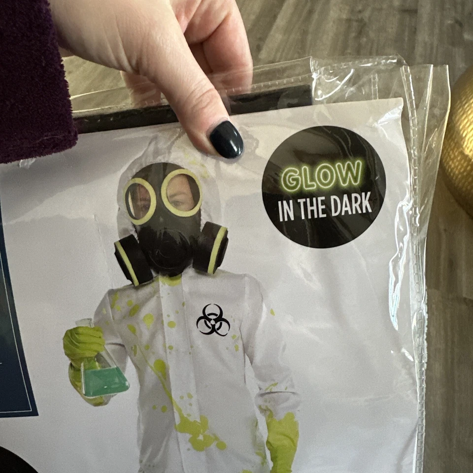 Traje Hazmat Zombie Apocalipsis Laboratorio Monstruo Vestir Halloween Niño Disfraz XL Foto 4 de 4