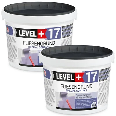 LEVEL PLUS Fliesengrund 8 kg Fliese auf Fliese Haftgrund Quarzgrund Fliesengrundierung L+17