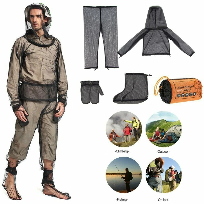 Anti Mosquito Bug Mesh Repellent Jacket Suit Fishing Hiking Camping Clothing Set