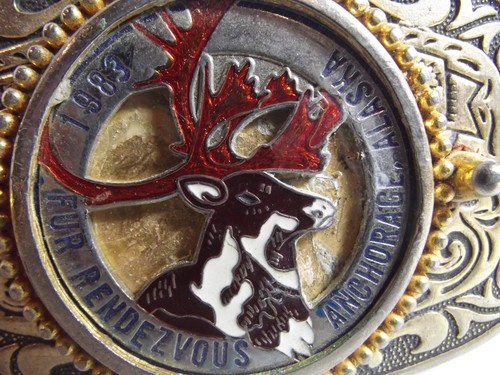 Vintage 1983 ANCHORAGE ALASKA FUR RENDEZVOUS Gürtelschnalle