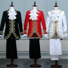 Mens Victorian Suit Jacket Pants Hussar Longline Tunic Blazer Embroidered