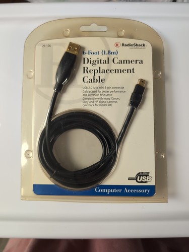 New Radio Shack Usb Pc Data Sync Cable Cord Lead For Canon Sony Hp Camera