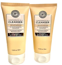 2 x  It Cosmetics Confidence In A  Cleanser Serum & Ceramides  1.7 oz/50 ml each