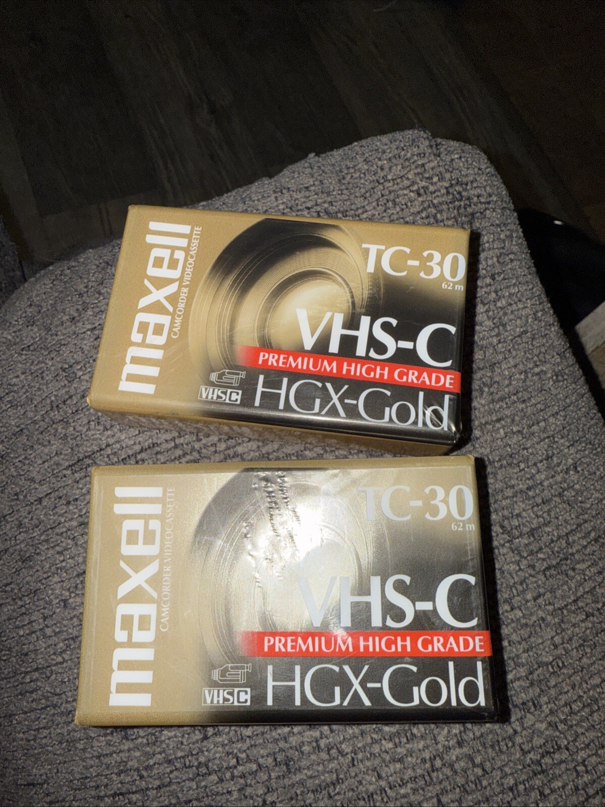 NEW Lot of 2 Maxwell VHS-C TC-30 Premium High Grade HGX-Gold Video Tape Cassette