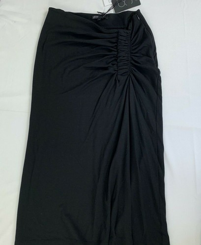 Gibson Ruched Ponte Knit Midi Skirt Sz S Black Side Zip New NWT - Picture 3 of 6