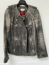 Isabel Marant Black Distressed 100% Leather Biker Jacket Fr34 Uk6-10 £1,500