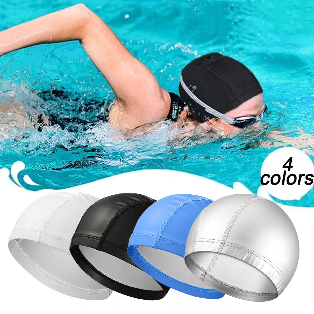 Swimming Cap Hat Solid Elastic Long Hair Clean Swim Pool for Adult