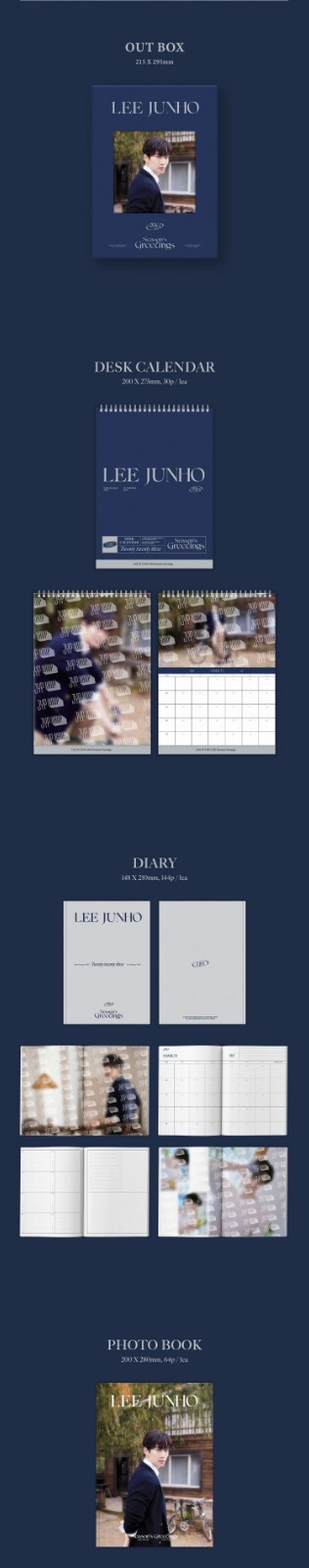 LEE JUNHO 2PM 2023 SEASON'S GREETINGS CALENDAR + JYP GIFT