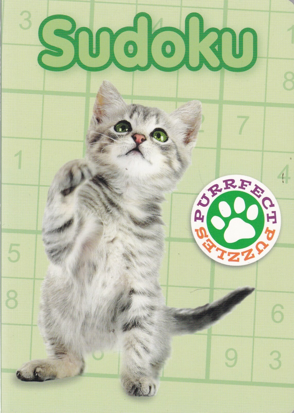 SUDOKU PUZZLE BOOK 130 PUZZLES & SOLUTIONS PAPERBACK KITTEN COVER