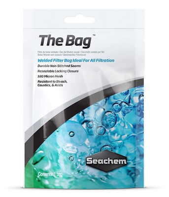 Seachem The Bag Super Fine Aquarium Filter Media 180 Micron Mesh Welded 10'' x 5''