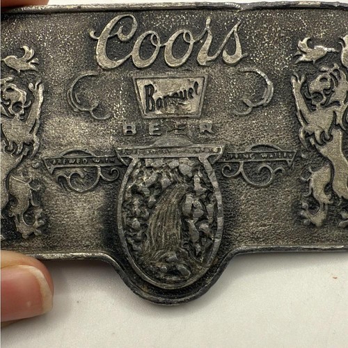 Vintage Coors Silver Tone Belt Buckle Bottle Opener Made In USA FLAW - Picture 10 of 13