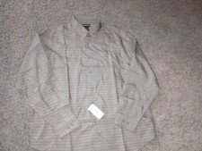 CLAIBORNE brown pattern cotton long sleeve button front shirt XL NEW w/ 65 TAGS
