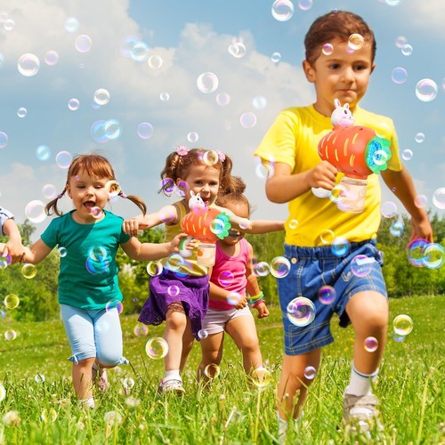 2 Bubble Gun for Kids, Light Up Bubble Machine for Toddlers, 8 Hole Blower with - Picture 41 of 51