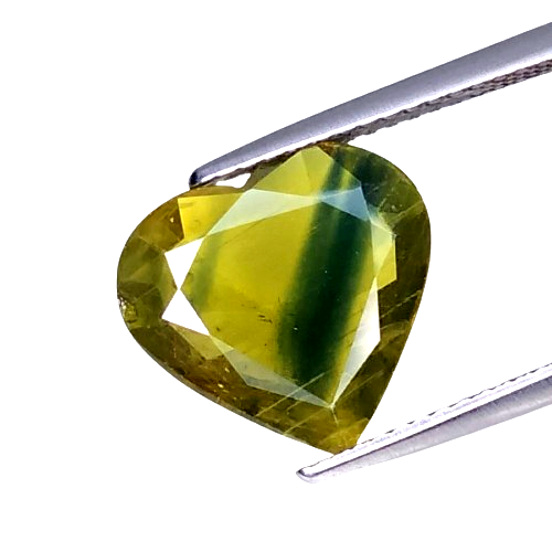 3.72CTS Blue Green yellow natural sapphire heart cut loose gemstones see video - 第 1/2 張圖片