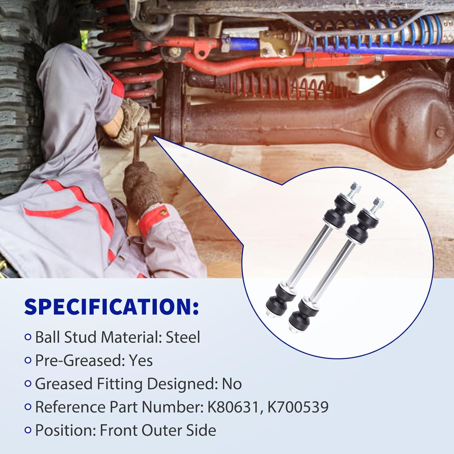 LCWRGS Front Stabilizer Sway Bar Link Replacement for 1988-2019 Chevy Silverado