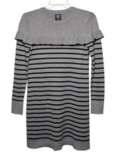 Vince Camuto Ruffle Sleeve Sweater Dress Medium Striped