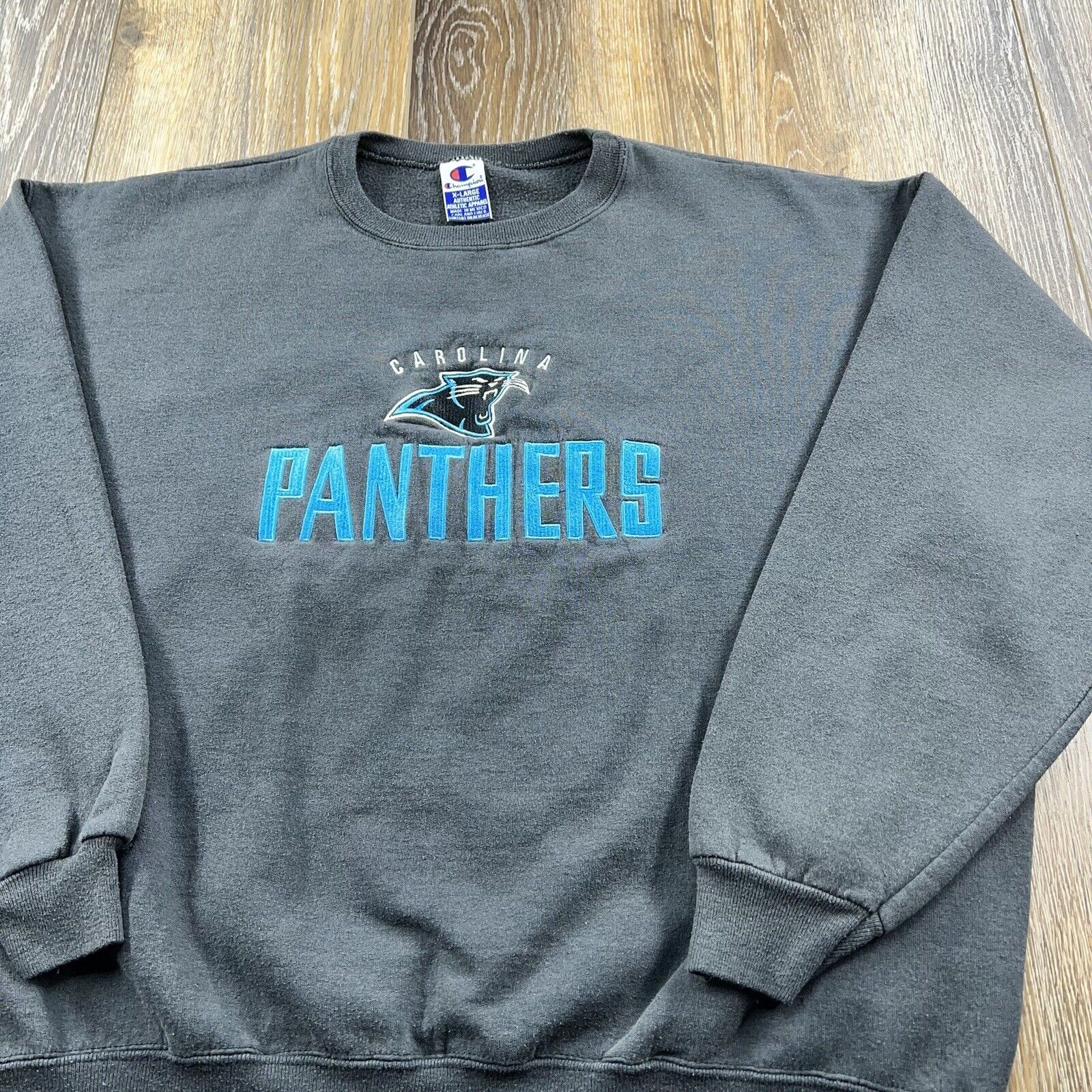 Vintage Carolina Panthers Sweatshirt Mens XL Blac… - image 1