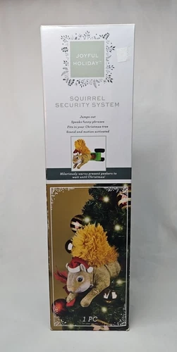 Gemmy Squirrel Security System Christmas Tree Motion Activated Jumps Out Decor