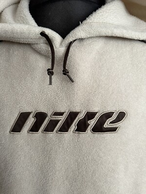 Vintage 90s Y2K Nike Cream Beige Travis Scott Fleece Hoodie