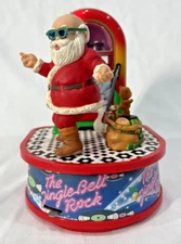 Enesco 1988 Jingle Bell Rock Animated Dancing Santa Lighted Music Box