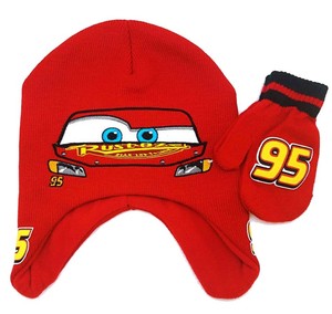 Disney Toddler Boys Cars Peruvian Hat /& Mittens Set One Size New