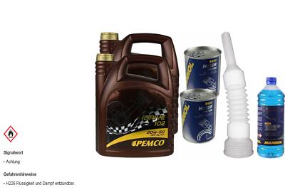 10L PEMCO Motoröl iDRIVE 102 20W-50 API SL/CF inkl. Additiv Auslaufschlauch