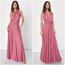 Lulus Tricks of the Trade Convertible Maxi Dress XS Rusty Rose