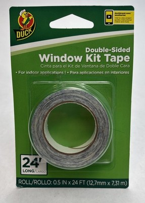 Duck Brand Window Kit Tape [Double-Sided]: 1/2 in. x 24 ft. (Clear) Indoor