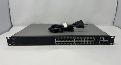 Cisco SG200 26P 26 Port Gigabit PoE Smart Switch Used With Power Cord