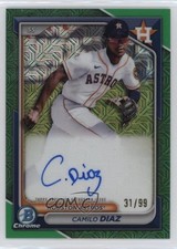 2024 Bowman Chrome Prospect Mega Box Green Refractor 31/99 Camilo Diaz Auto 02u3