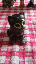 Signed Winstanley cat Size 1 Tortoise shell sitting Glass eyes 11cm