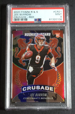 2020 PANINI R & S CRUSADE RED PRIZM #CR-21 JOE BURROW RC PSA 9 SN#12/75 BENGALS